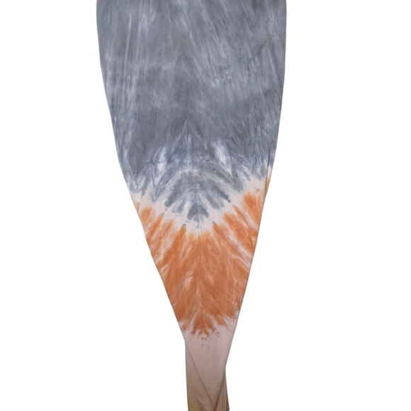 Elegant Gray and Orange Maxi Dress - Picture 8 of 9